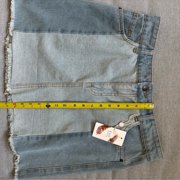 NWT women’s Chelsea & violet color block denim jean mini skirt size 29/w… - Picture 10 of 10